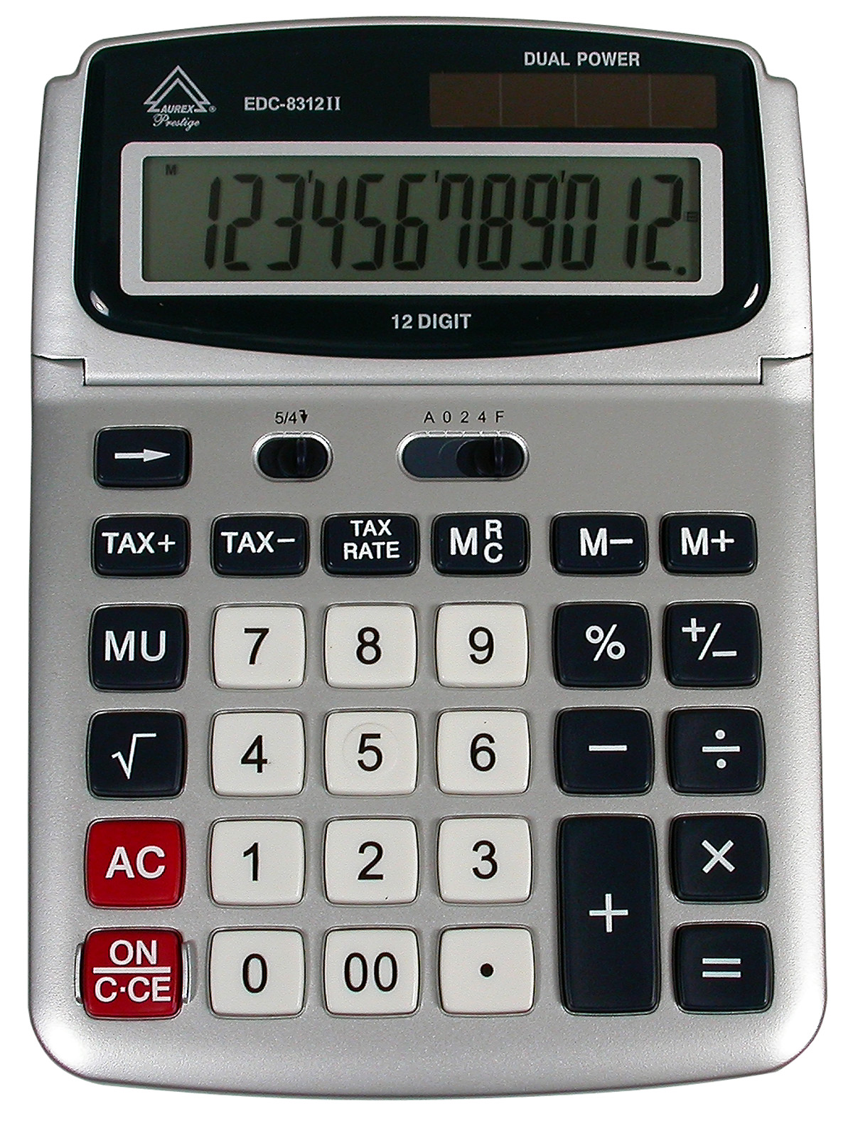 Dual Power Adjustable Tilt Display Desktop Calculator - EDC4610II